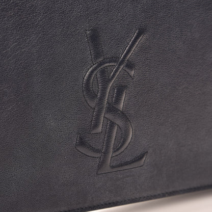 Saint Laurent Calfskin Monogram Large Belle De Jour Clutch Navy 10 of 11