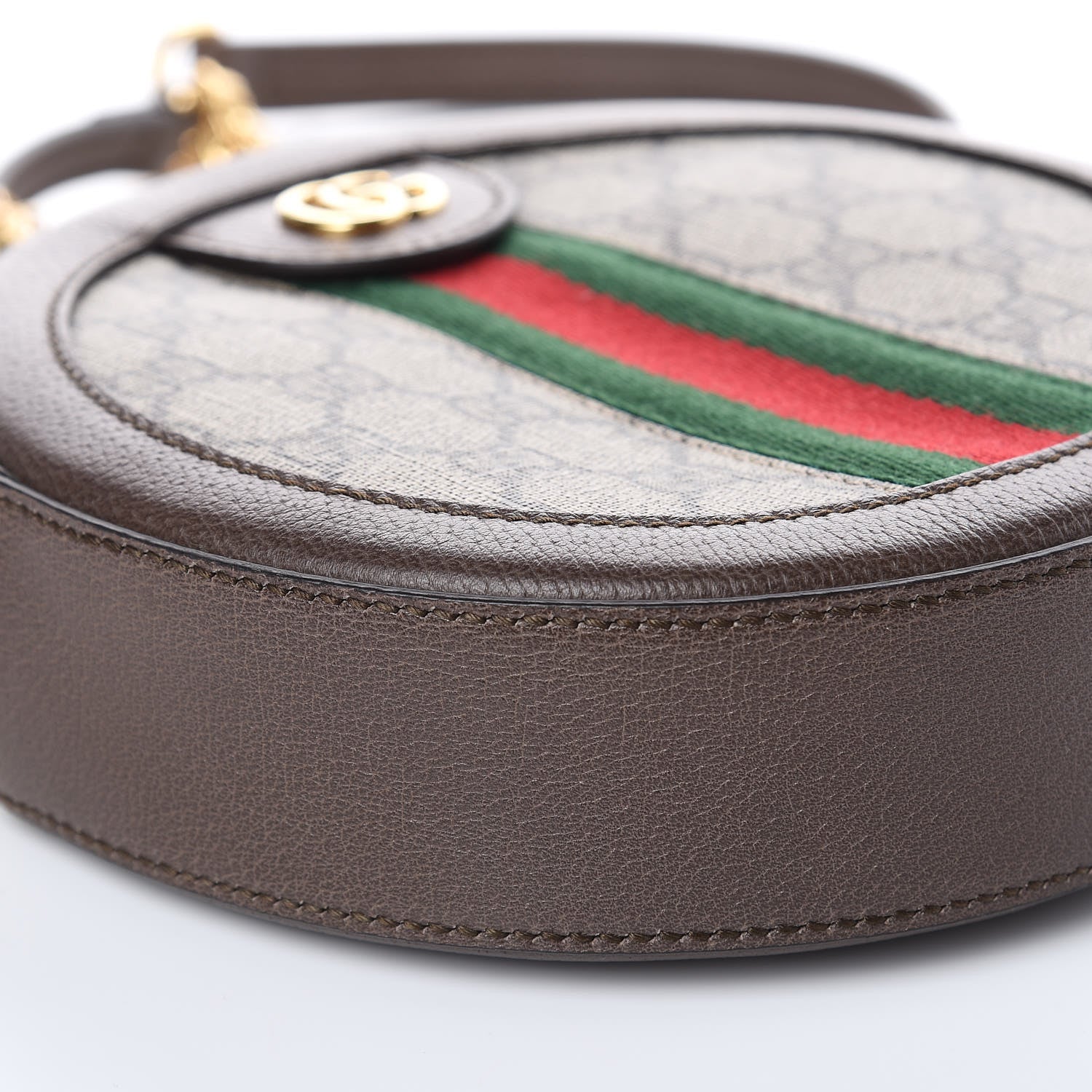 Gucci GG Supreme Monogram Web Mini Ophidia Round Shoulder Bag Brown 8 of 9
