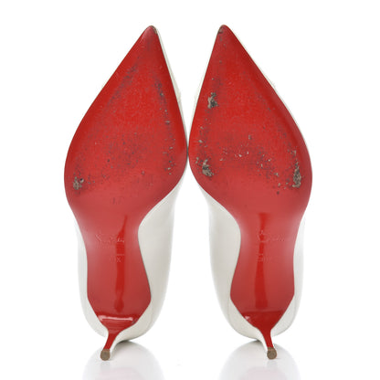 Christian Louboutin Nappa Patent Studded Predupump 85 Pumps 39.5 White 5 of 19