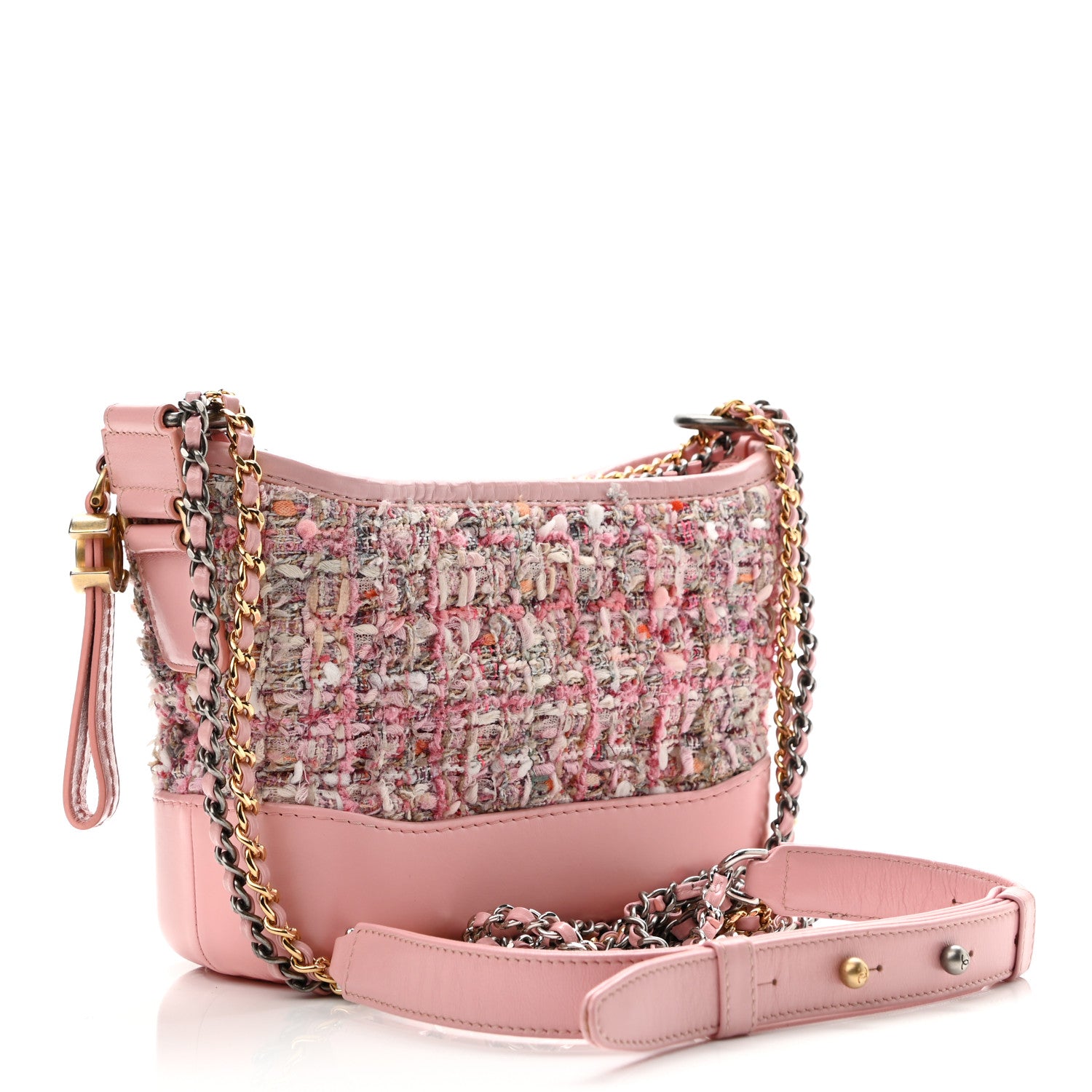 Chanel Tweed Calfskin Small Gabrielle Hobo Light Pink 3 of 10