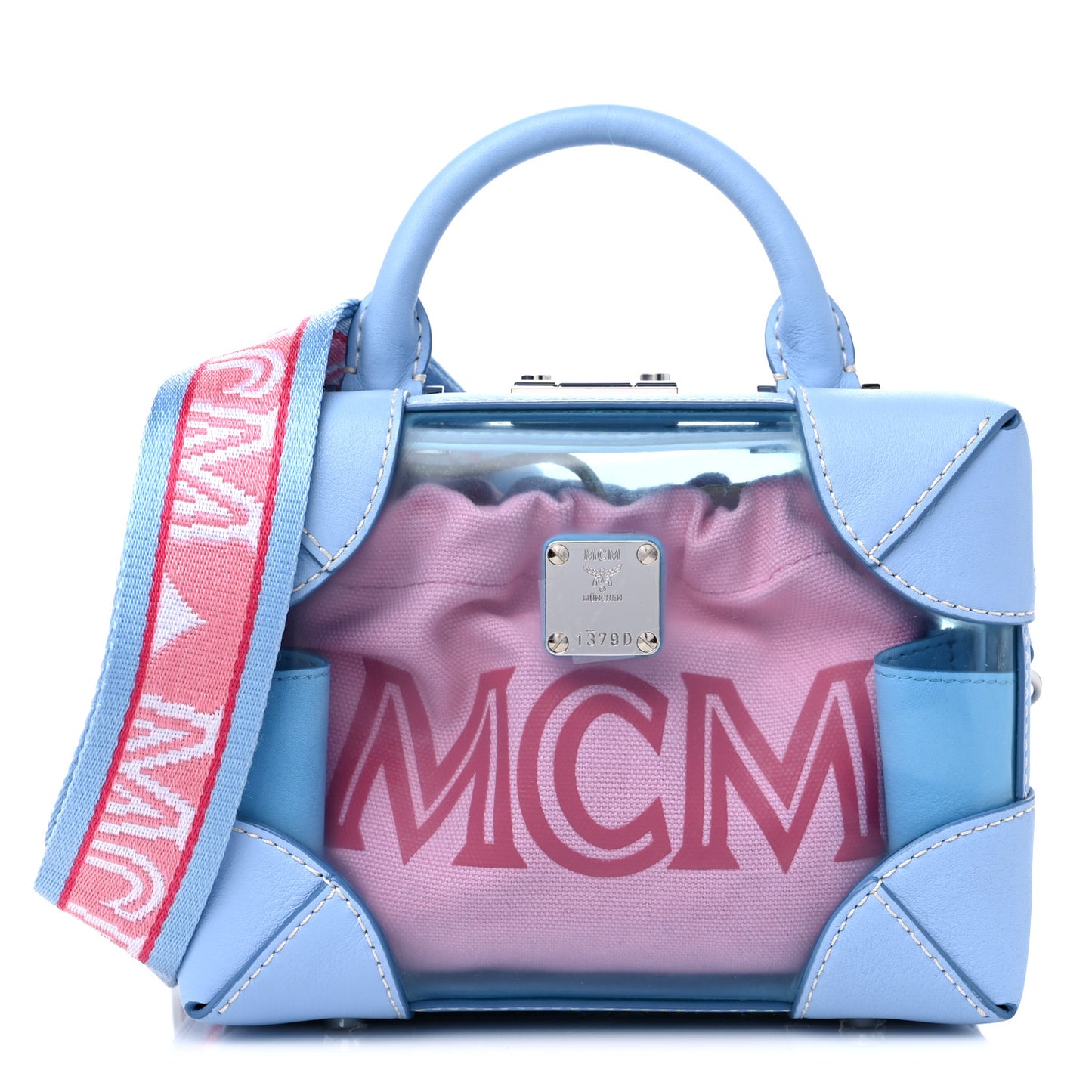 Transparent Small E/W Soft Berlin Crossbody Hologram Blue Bell