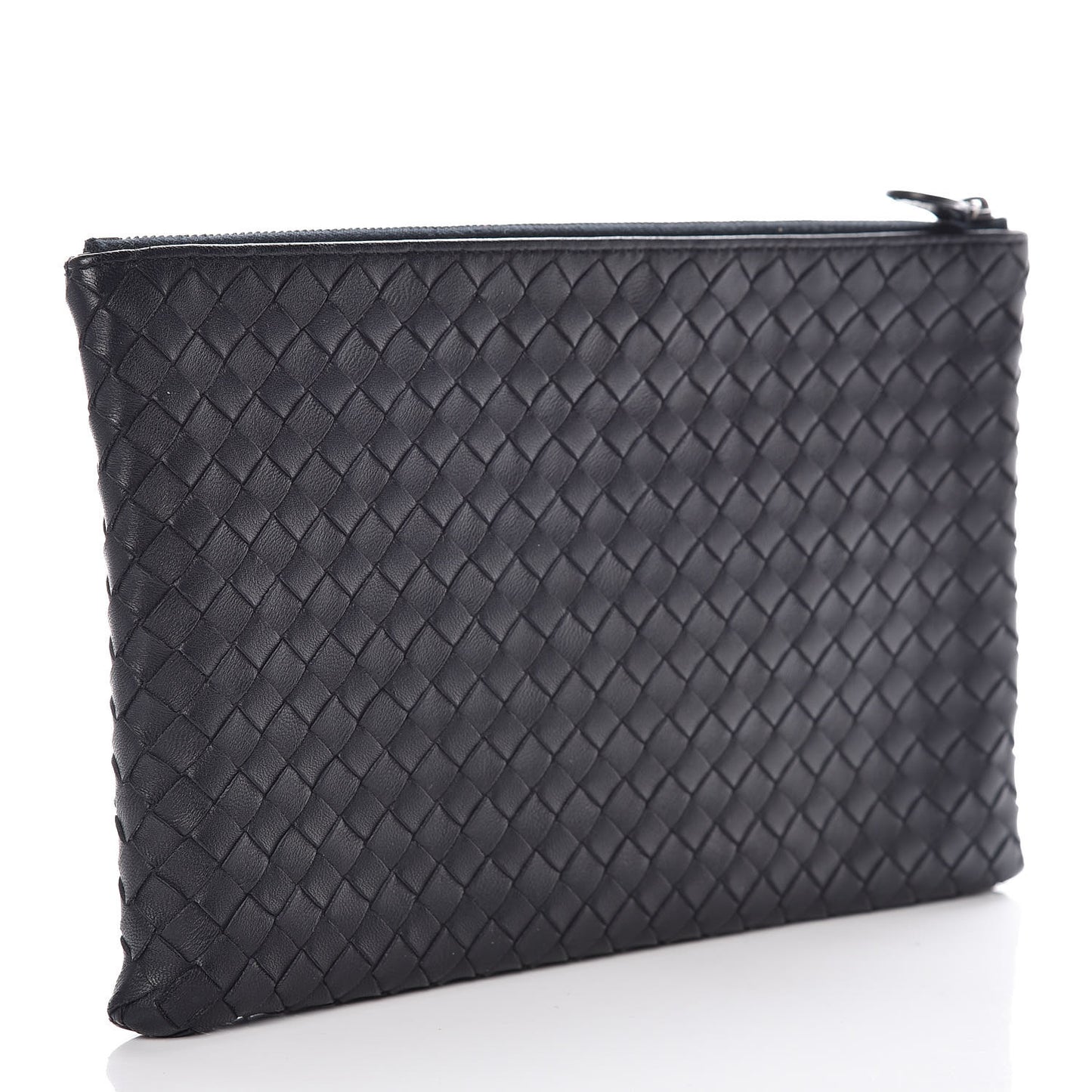 Nappa Intrecciato Flat Zip Pouch Denim