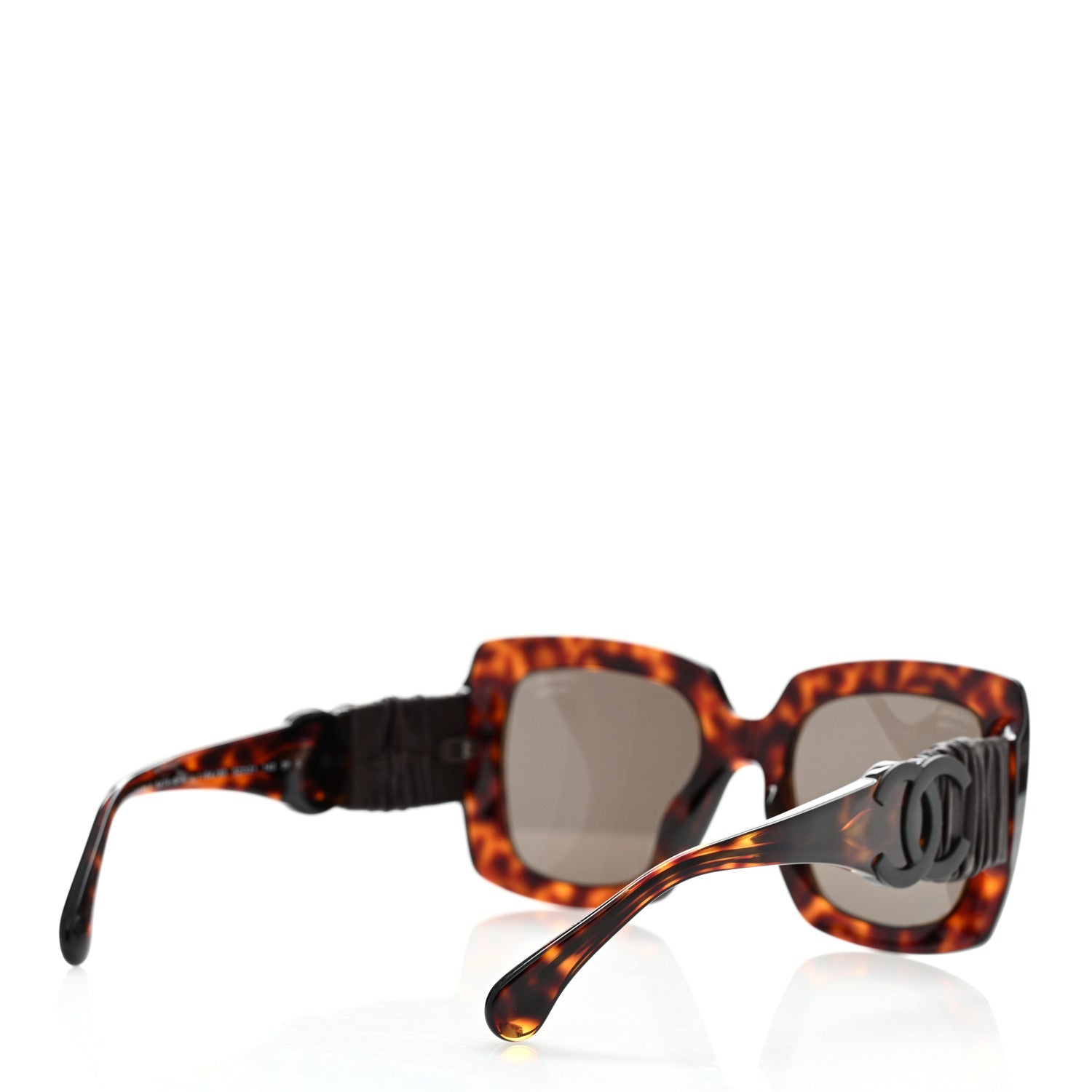 Chanel Acetate Calfskin Polarized Square Sunglasses 5474-Q Tortoise 4 of 8