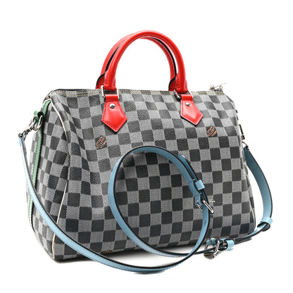 Louis Vuitton Damier Speedy Bandouliere 30 Black White 2 of 8