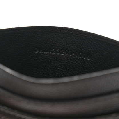 Saint Laurent Grain De Poudre Matelasse Chevron Monogram Credit Card Case Coal 7 of 9