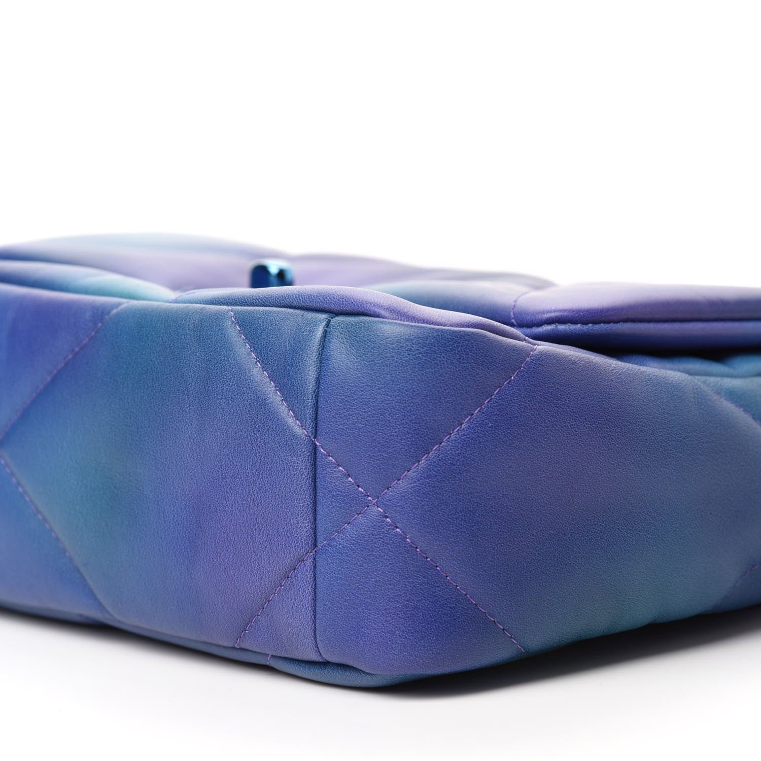 Chanel Tie Dye Calfskin Quilted Medium Chanel 19 Flap Blue Purple 7 of 11