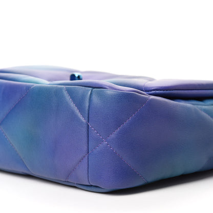 Chanel Tie Dye Calfskin Quilted Medium Chanel 19 Flap Blue Purple 7 of 11