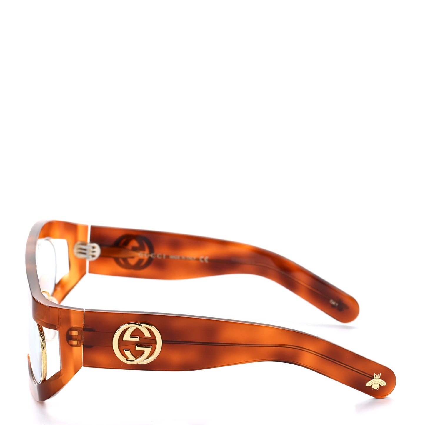 Oval Sunglasses GG0233S Tortoiseshell Gold