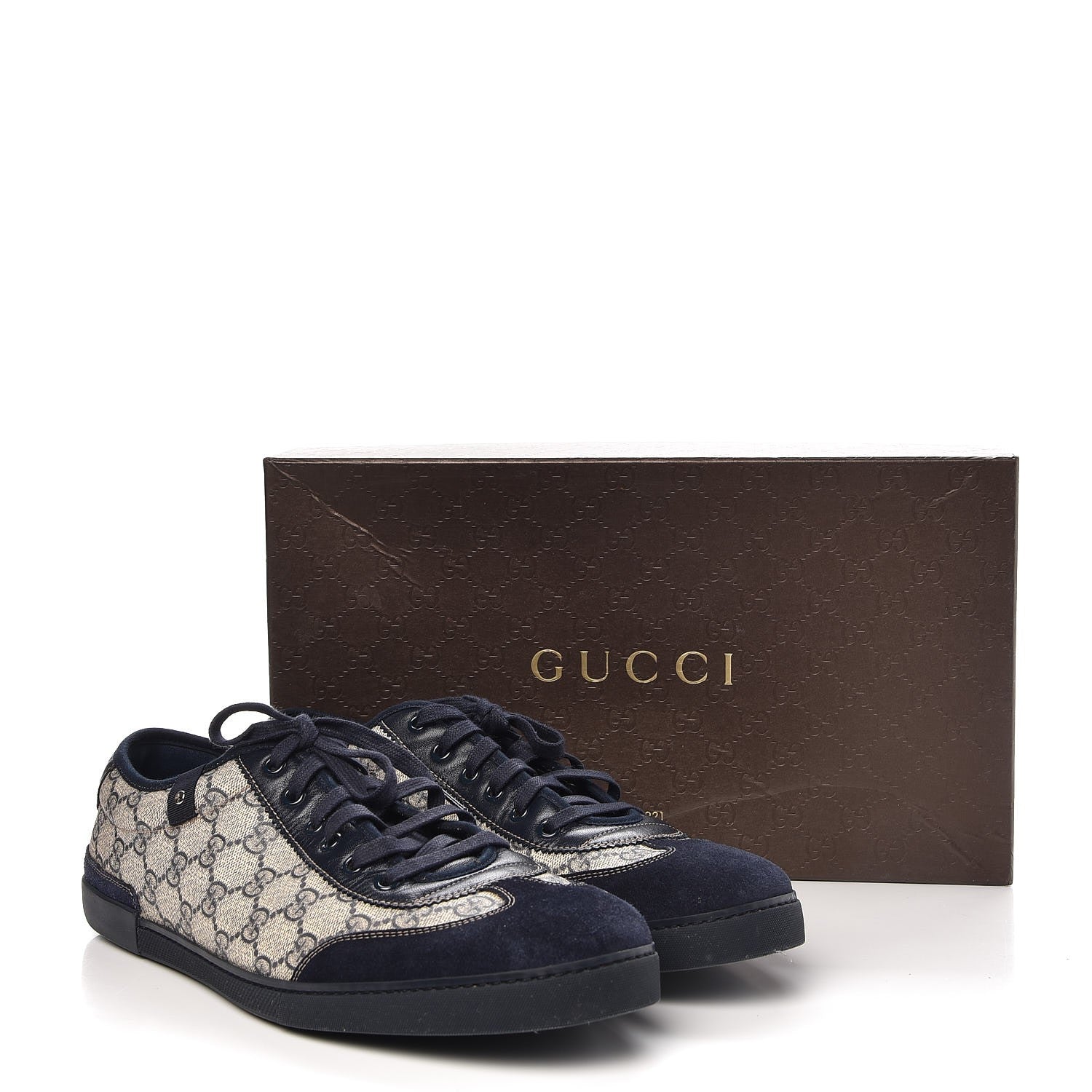 Gucci GG Plus Monogram Suede Mens Low Top Sneakers 12.5 Blue 11 of 11