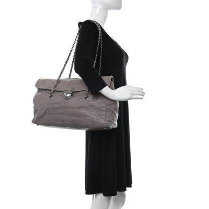 Prada Royal Calf Easy Foldover Pushlock Chain Satchel Argilla 2 of 9