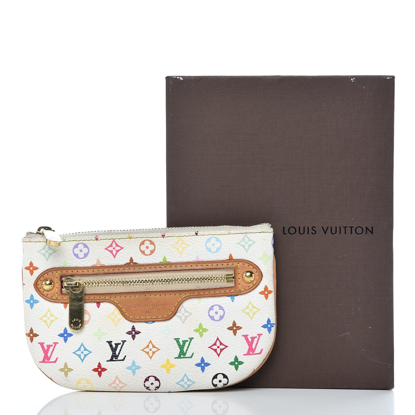 Monogram Multicolor Pochette Plate MM White