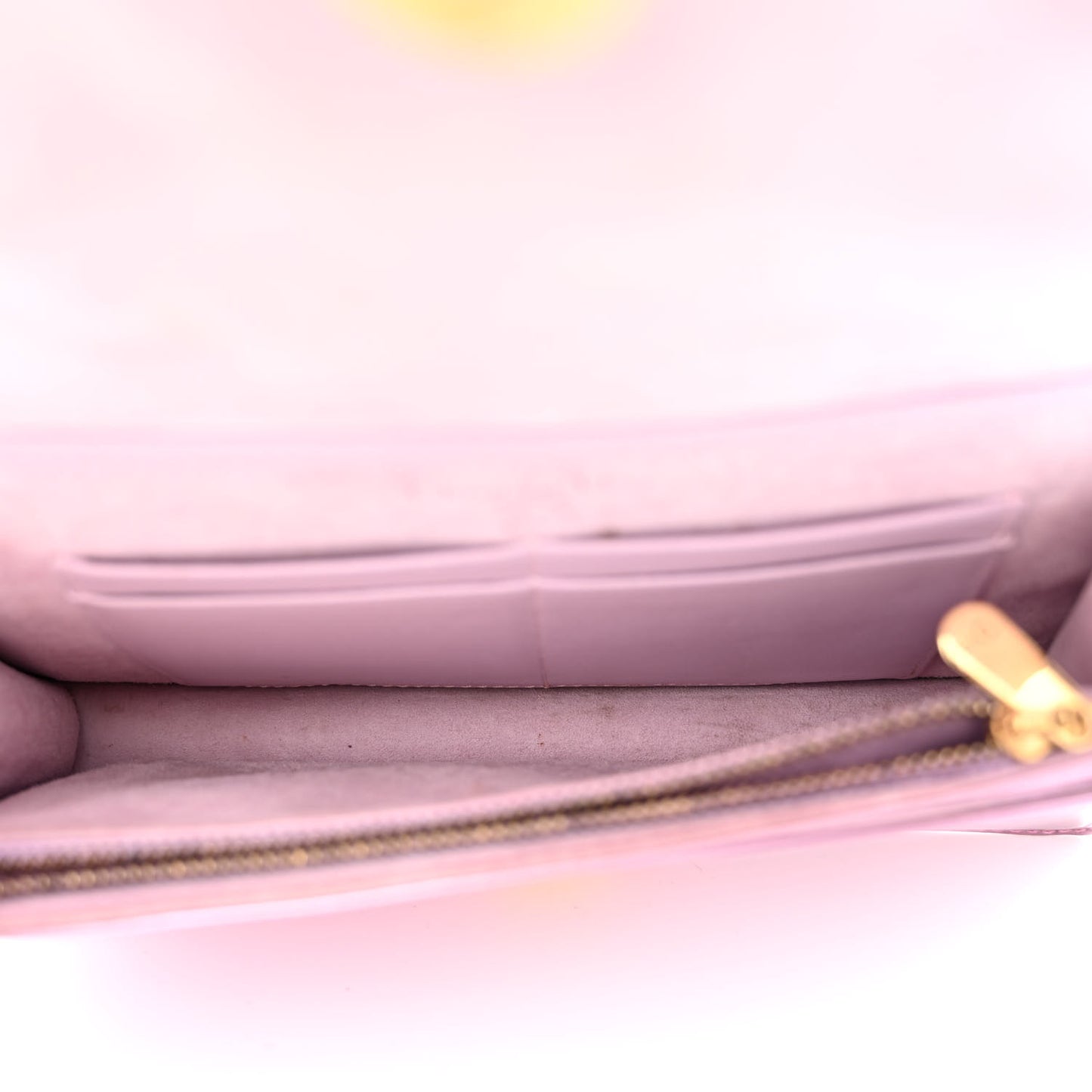 Metallic Patent Studded Diorama Wallet on Chain Pouch Pink