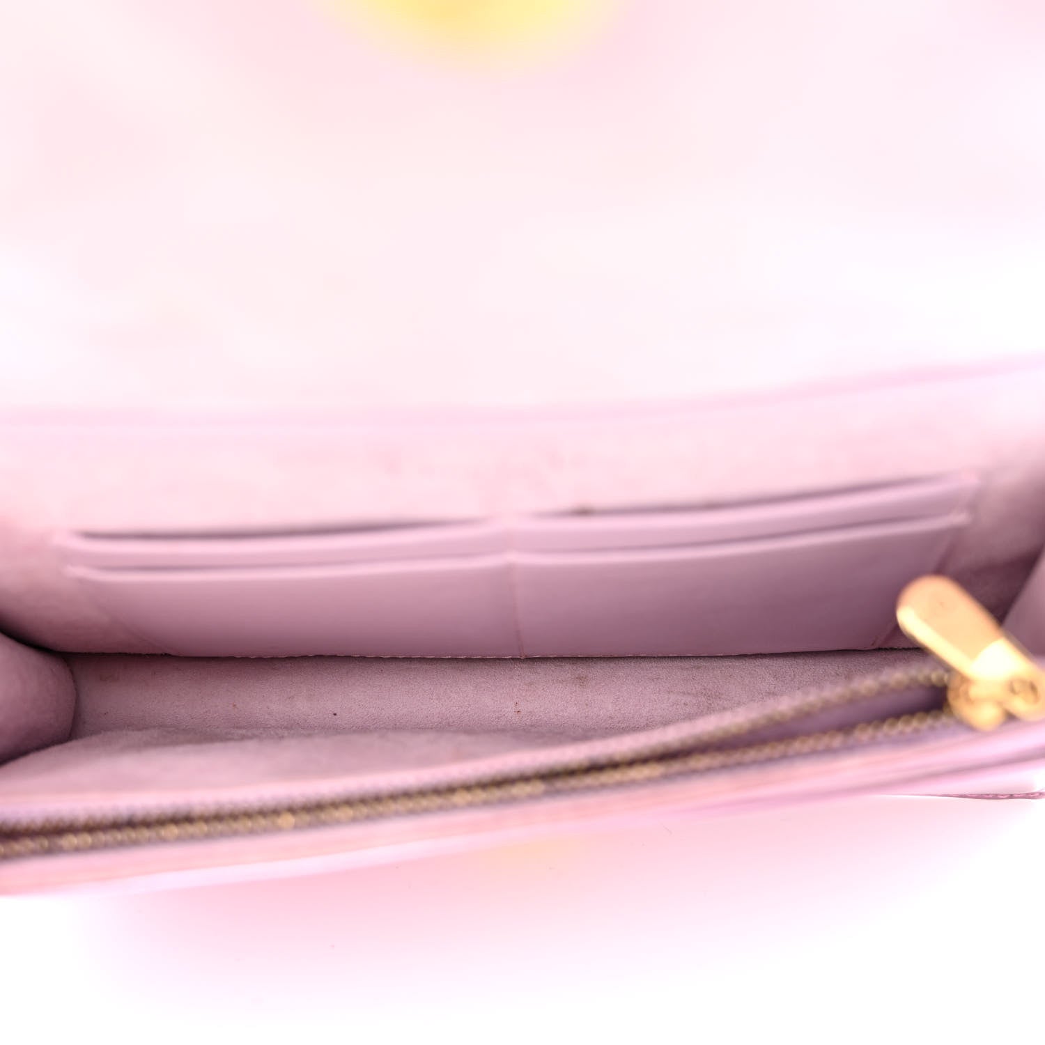 Christian Dior Metallic Patent Studded Diorama Wallet on Chain Pouch Pink 5 of 13