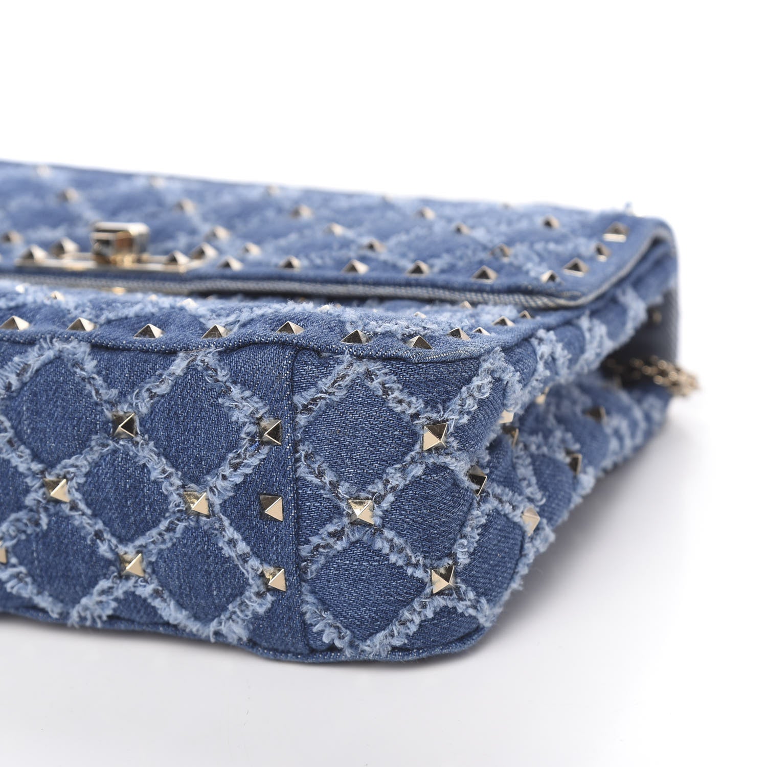 Valentino Garavani Denim Medium Rockstud Spike Shoulder Bag Denim 8 of 9
