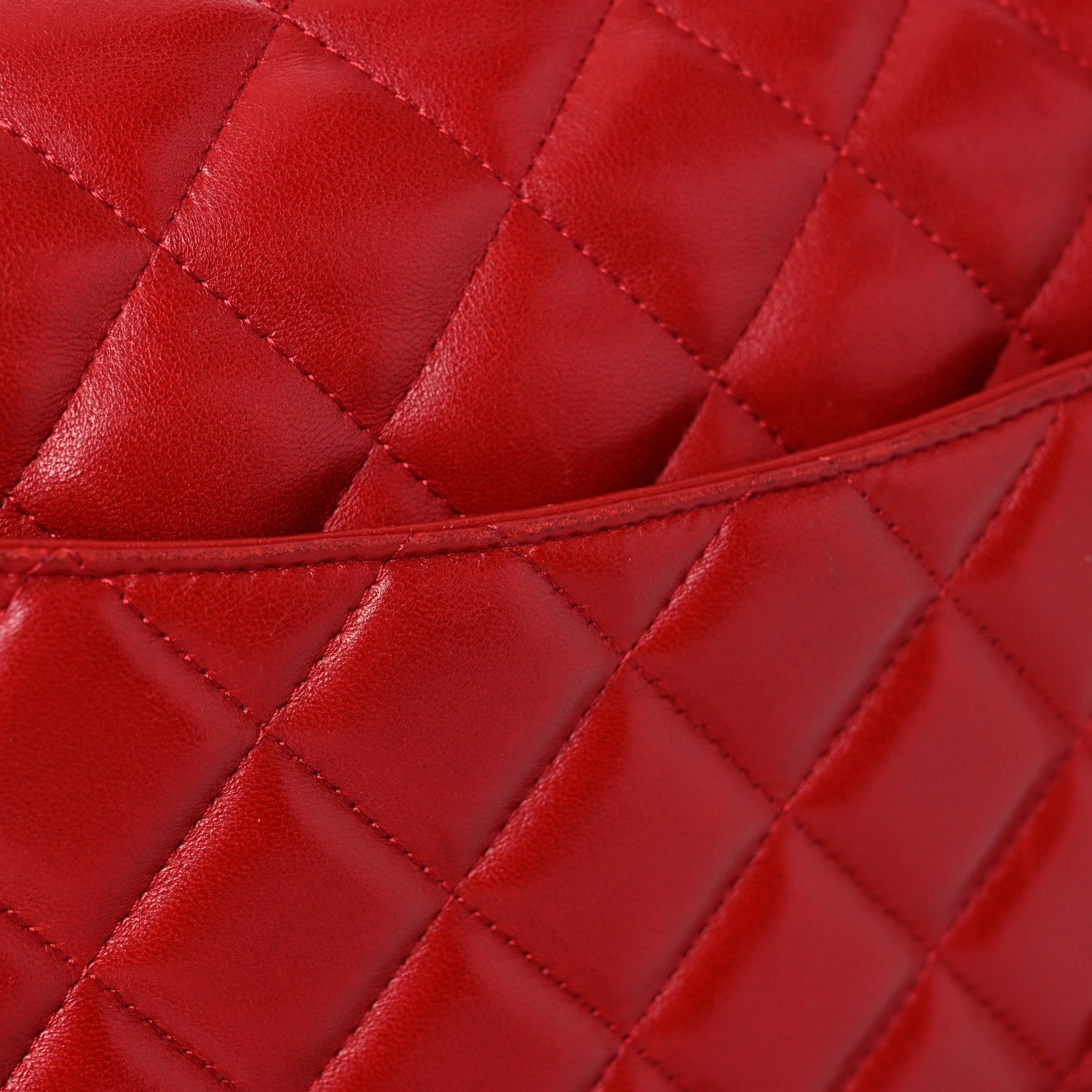 Chanel Lambskin Quilted Jumbo Double Flap Red 24 of 26