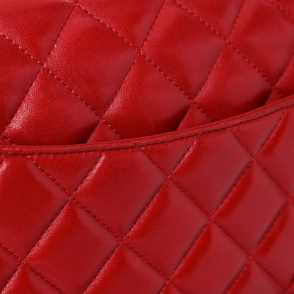 Chanel Lambskin Quilted Jumbo Double Flap Red 24 of 26