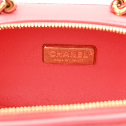 Chanel Lambskin Quilted CC Bubble Vanity Case With Chain Pink 6 of 10