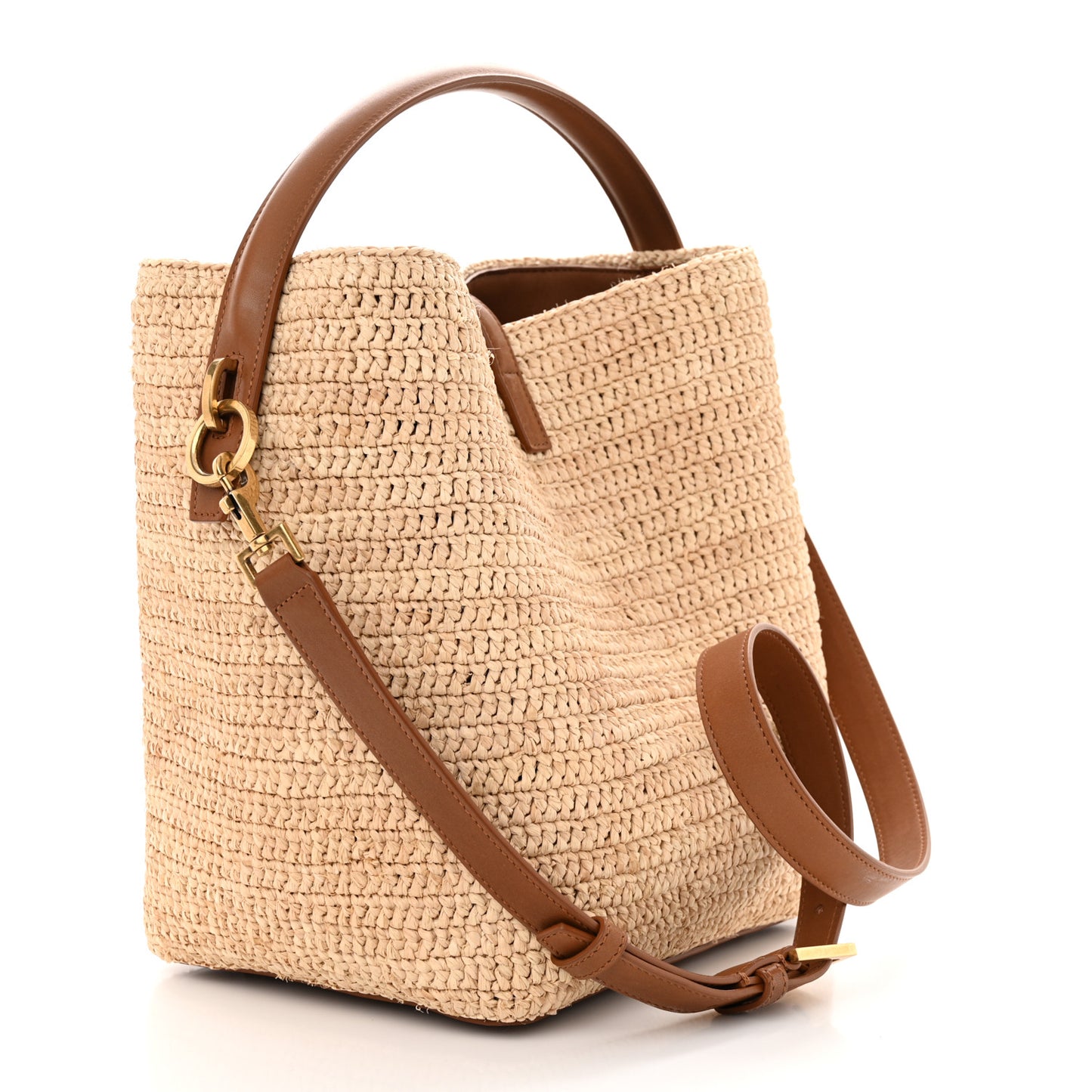 Raffia Vegetable Le 37 Bucket Bag Naturel Brick