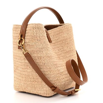 Saint Laurent Raffia Vegetable Le 37 Bucket Bag Naturel Brick 4 of 16