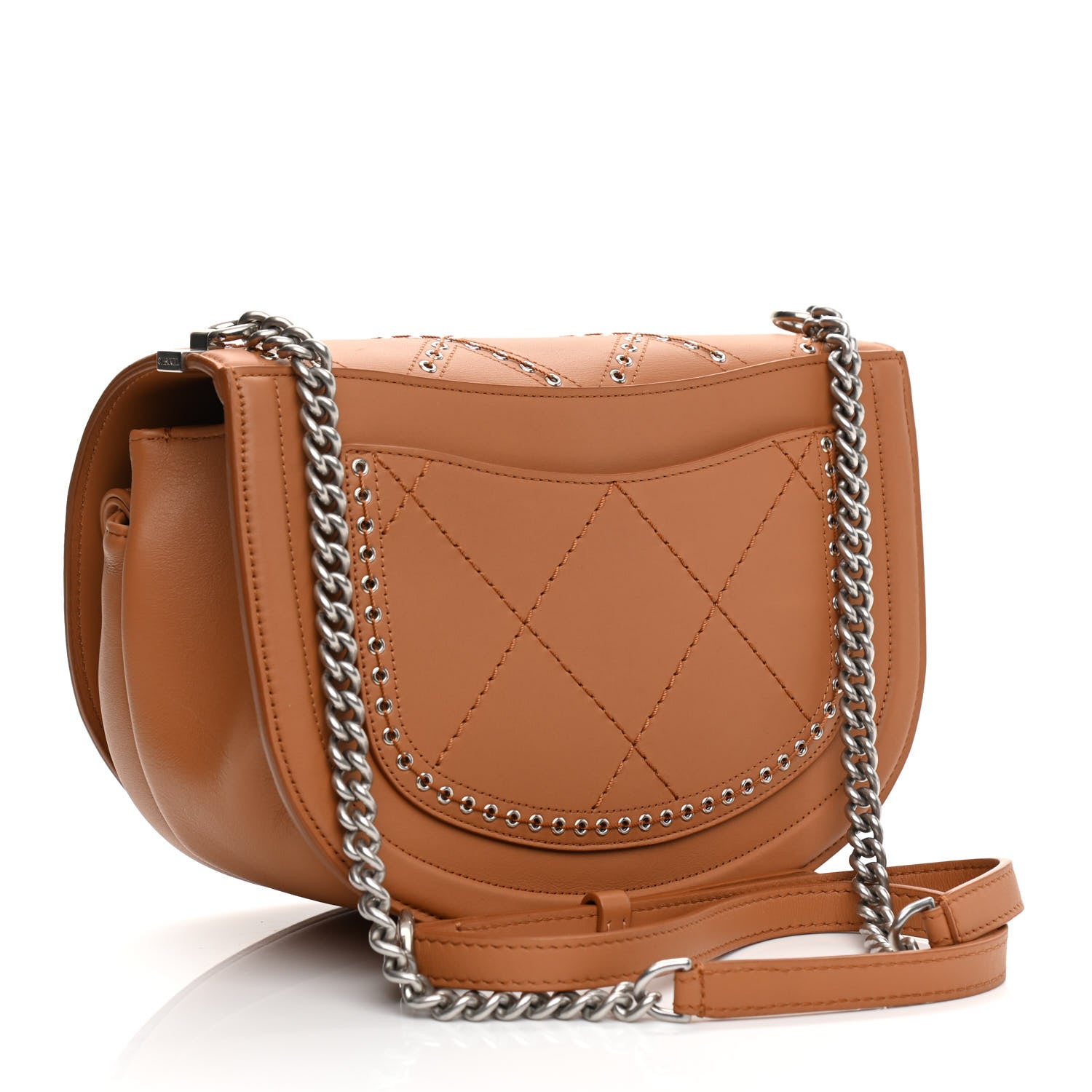 Chanel Calfskin Coco Eyelets Small Flap Bag Camel 3 of 10