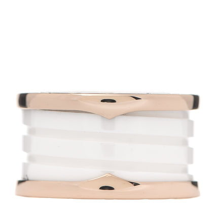 Bulgari 18K Rose Gold White Ceramic B.Zero1 Four-Band Ring 51 5.75 3 of 5