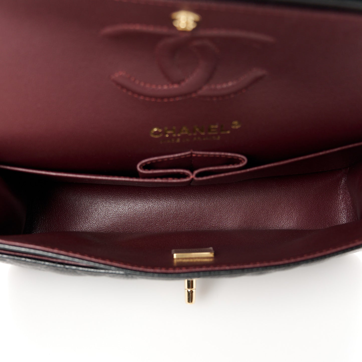 Caviar Quilted Small Double Flap Black