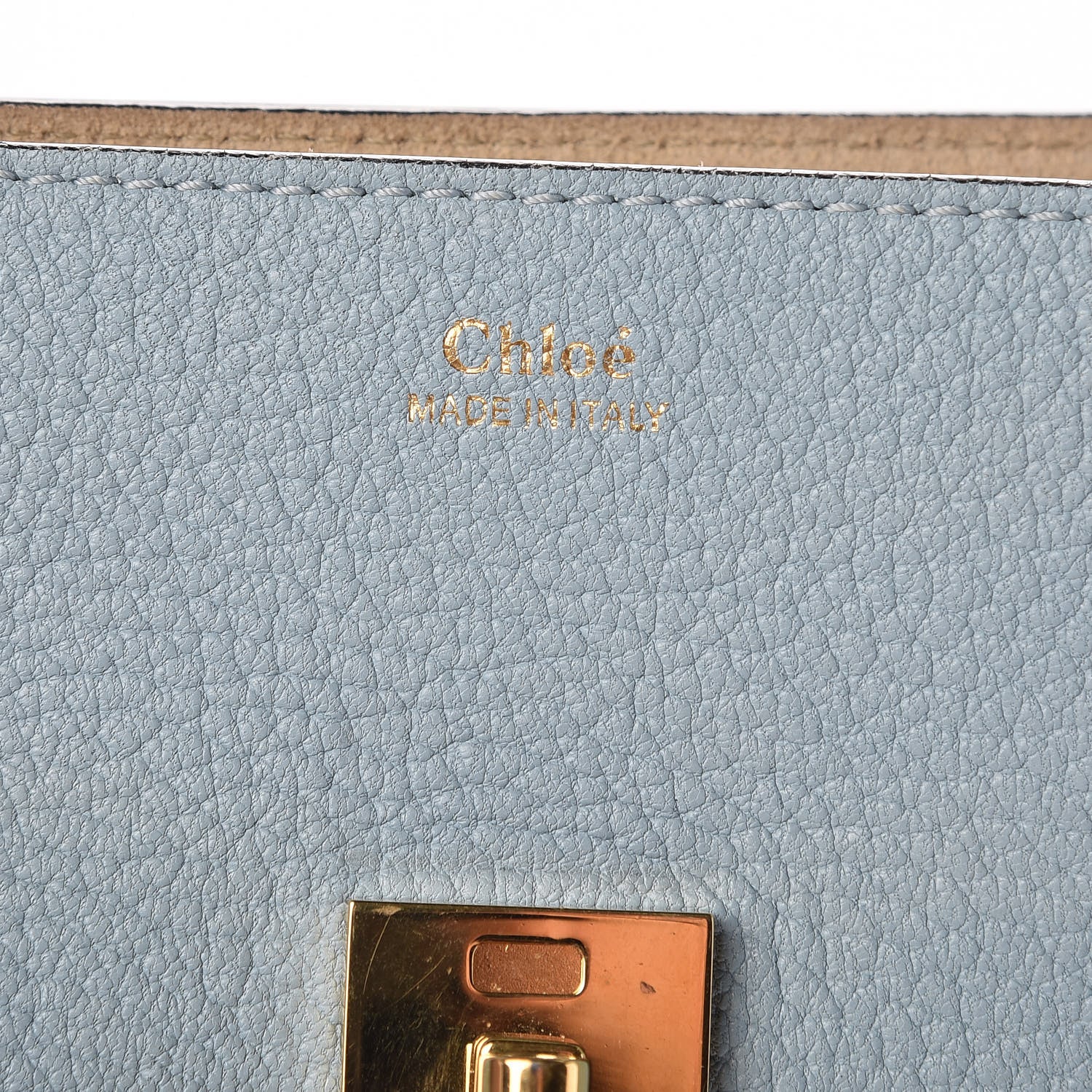 Chloe Grained Calfskin Mini Drew Shoulder Bag Fresh Blue 6 of 6