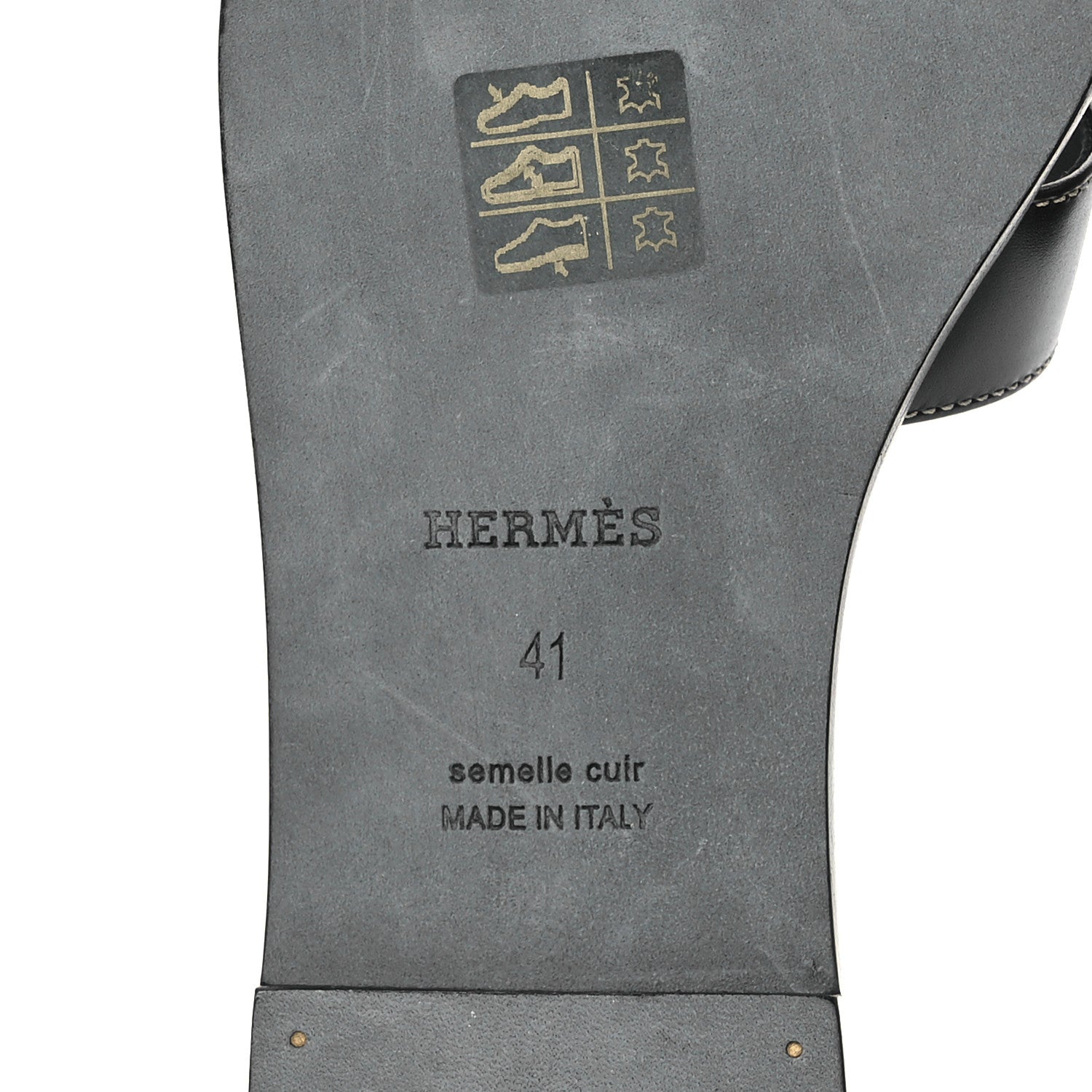 Hermes Box Calfskin Oran Sandals 41 Black 8 of 11