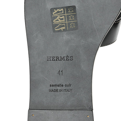 Hermes Box Calfskin Oran Sandals 41 Black 8 of 11