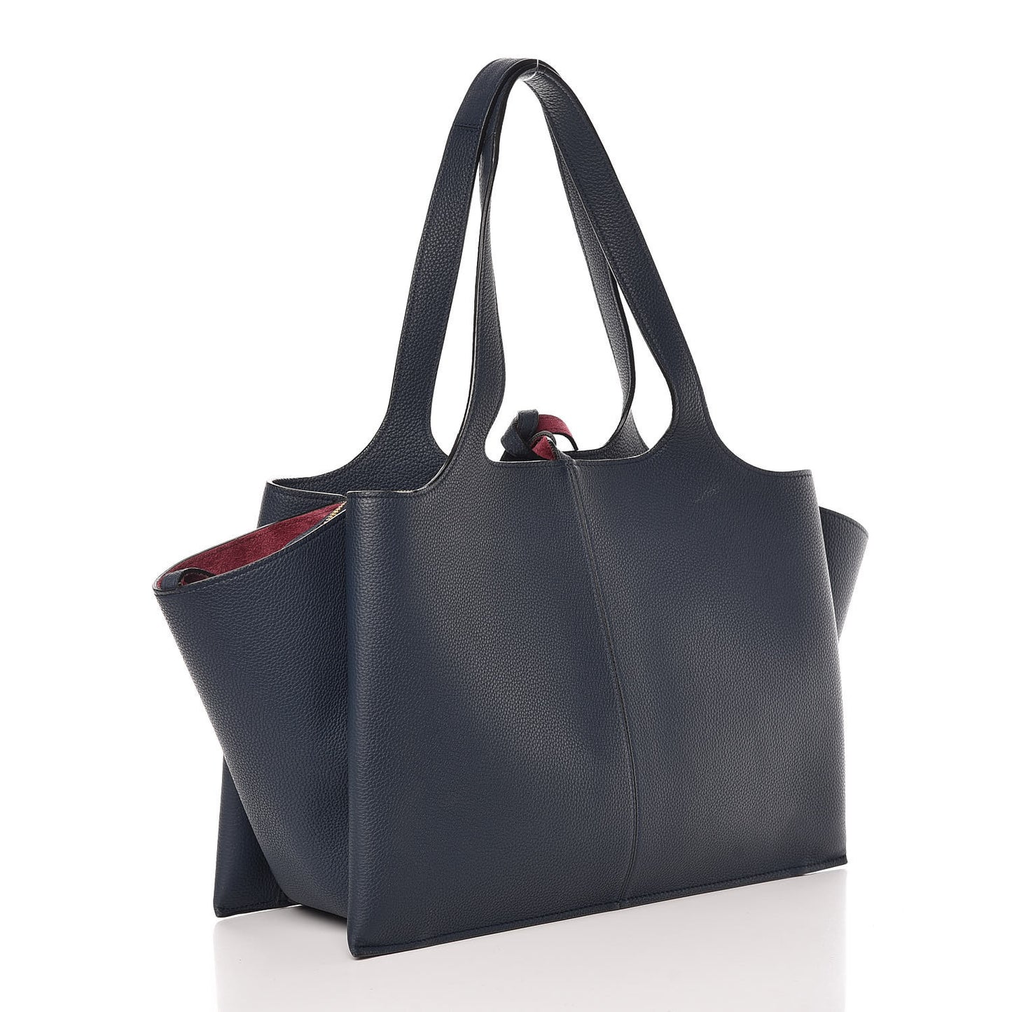 Baby Grained Calfskin Medium Tri-Fold Bag Steel Blue