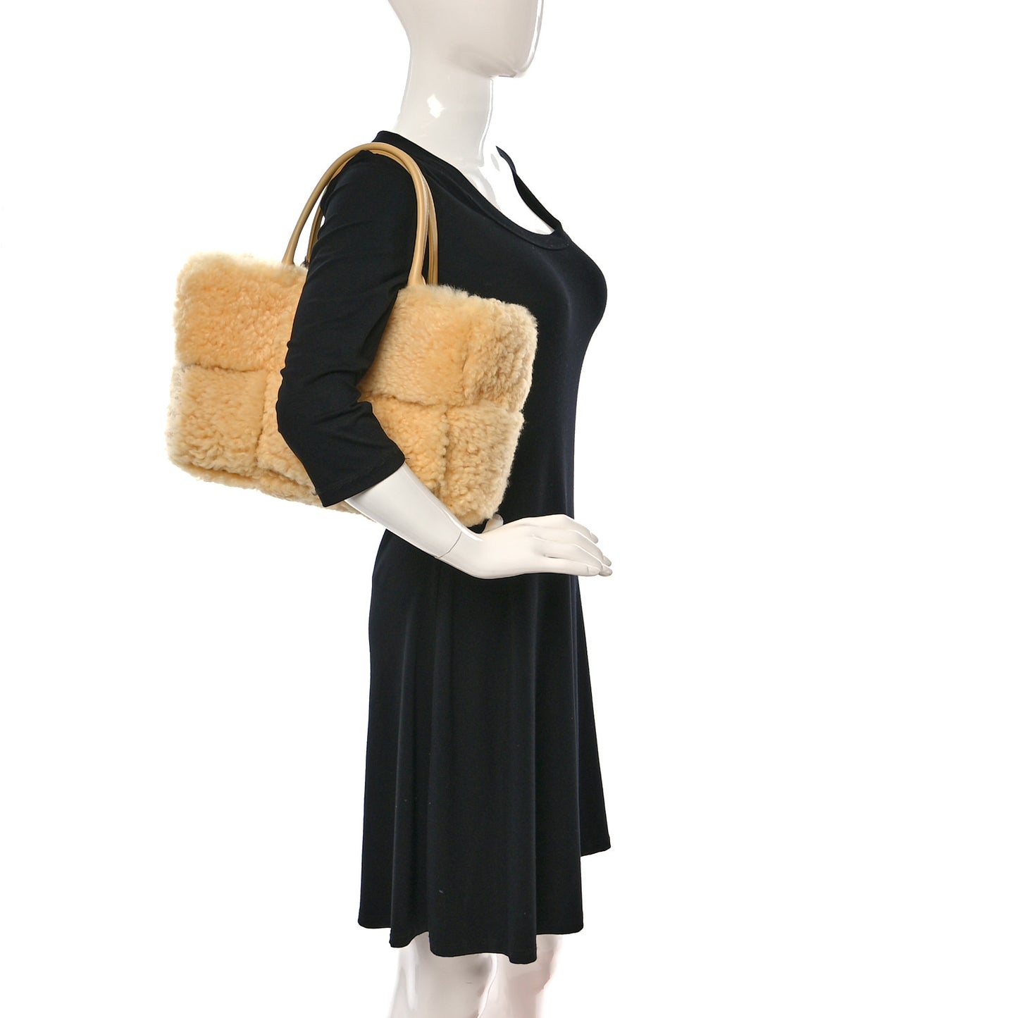 Shearling Small Intrecciato Arco Tote Teddy