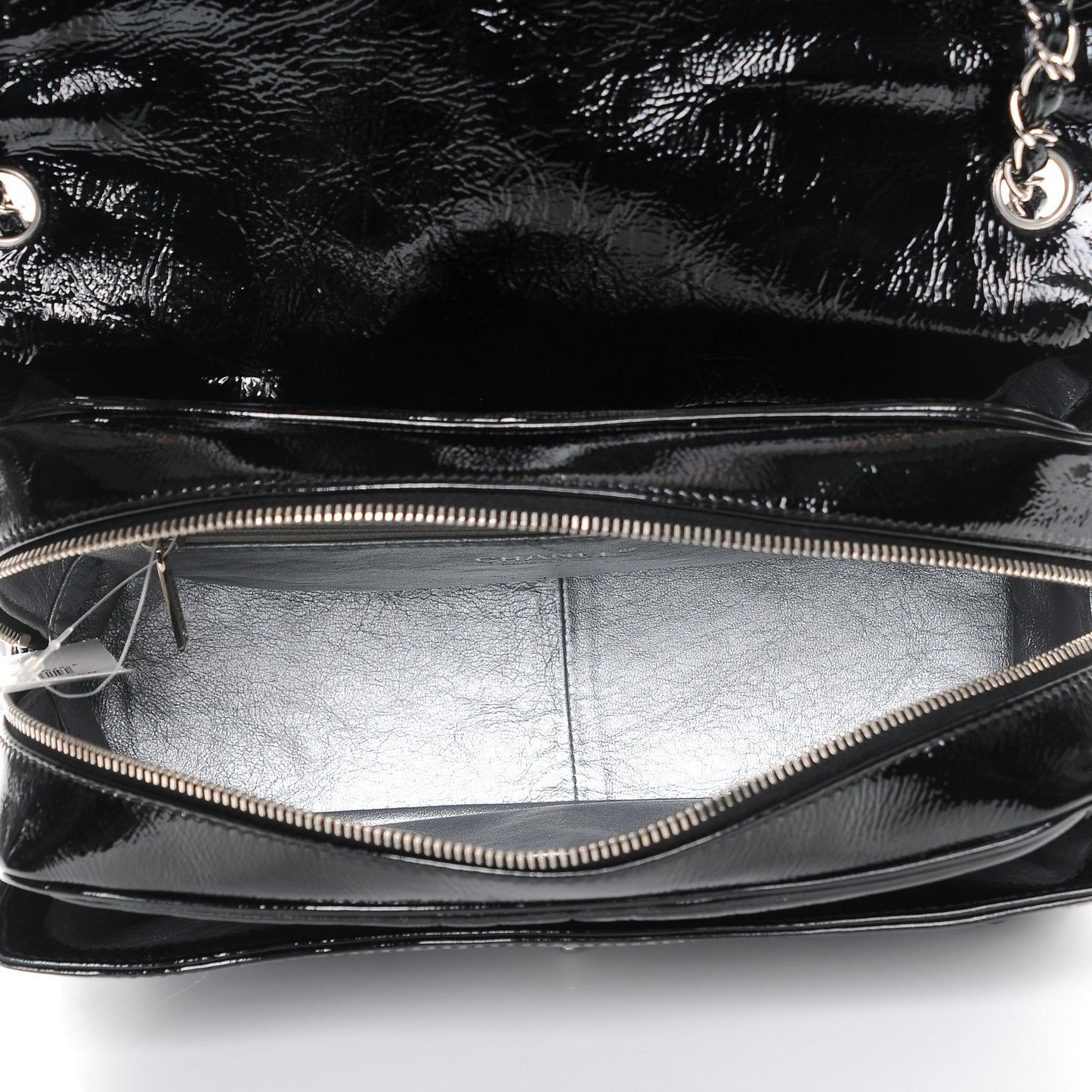 Patent Luxe Ligne Large Flap Black