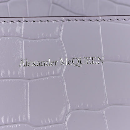 Alexander McQueen Shiny Crocodile Embossed Jeweled Satchel Lavender 8 of 14