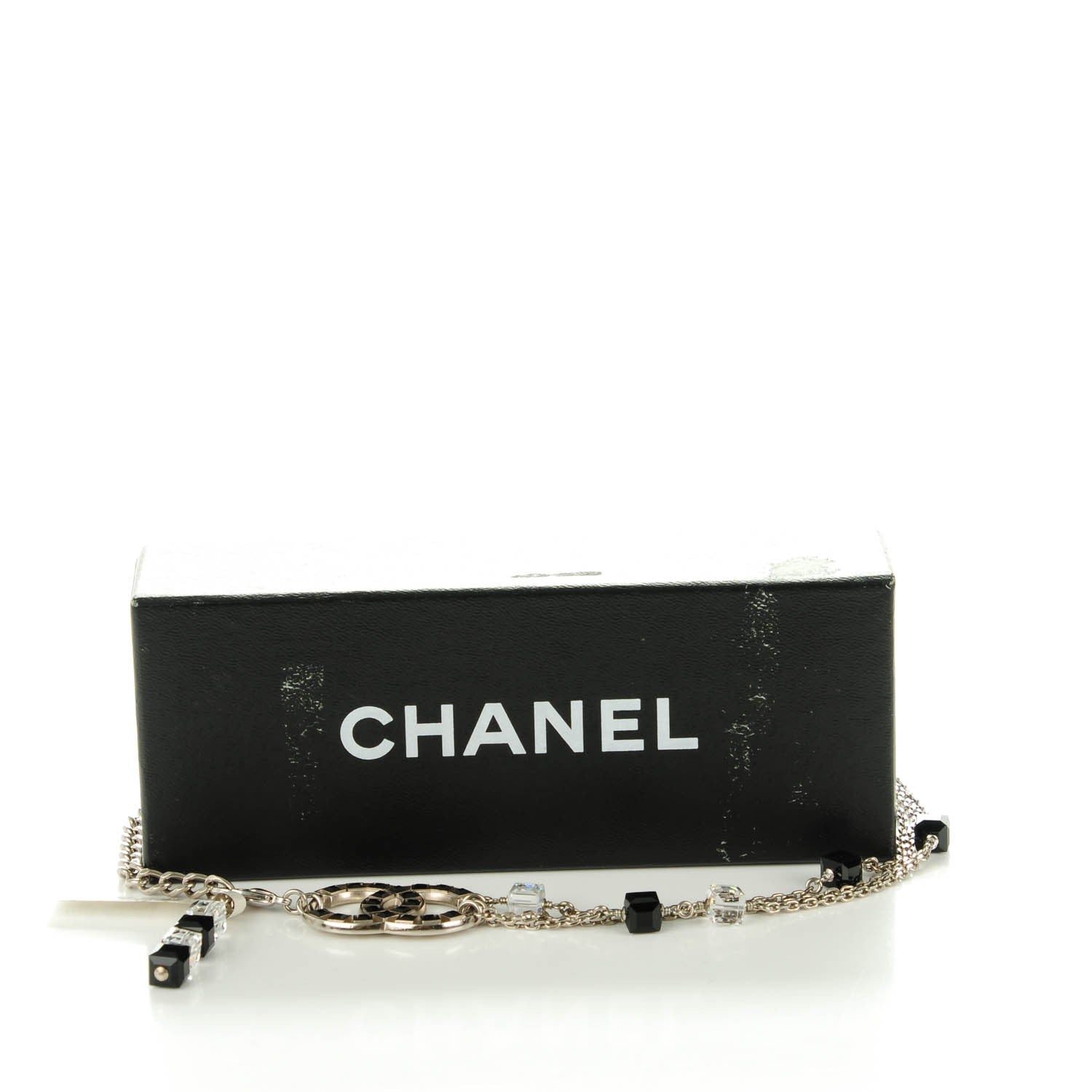 Chanel Baguette Crystal CC Belt Silver Black 6 of 6