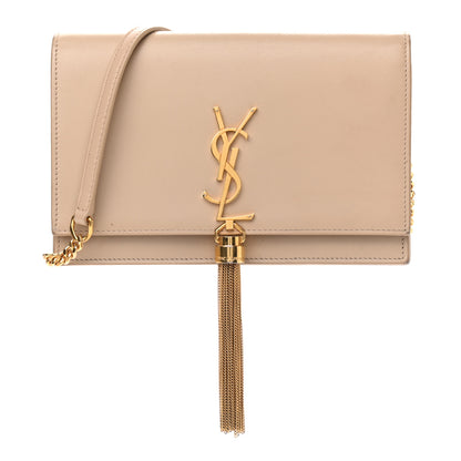 Saint Laurent Smooth Calfskin Classic Monogram Kate Tassel Chain Wallet Light Natural 1 of 13
