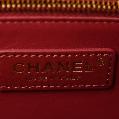 Chanel Calfskin Crocodile Embossed Archetype Small Shopping Tote Burgundy 6 of 11
