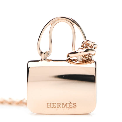 Hermes 18K Rose Gold Diamond Constance Amulettes Pendant Necklace 4 of 6