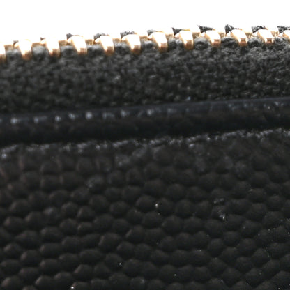 Saint Laurent Grain De Poudre Chevron Monogram Bill Pouch Black 9 of 11