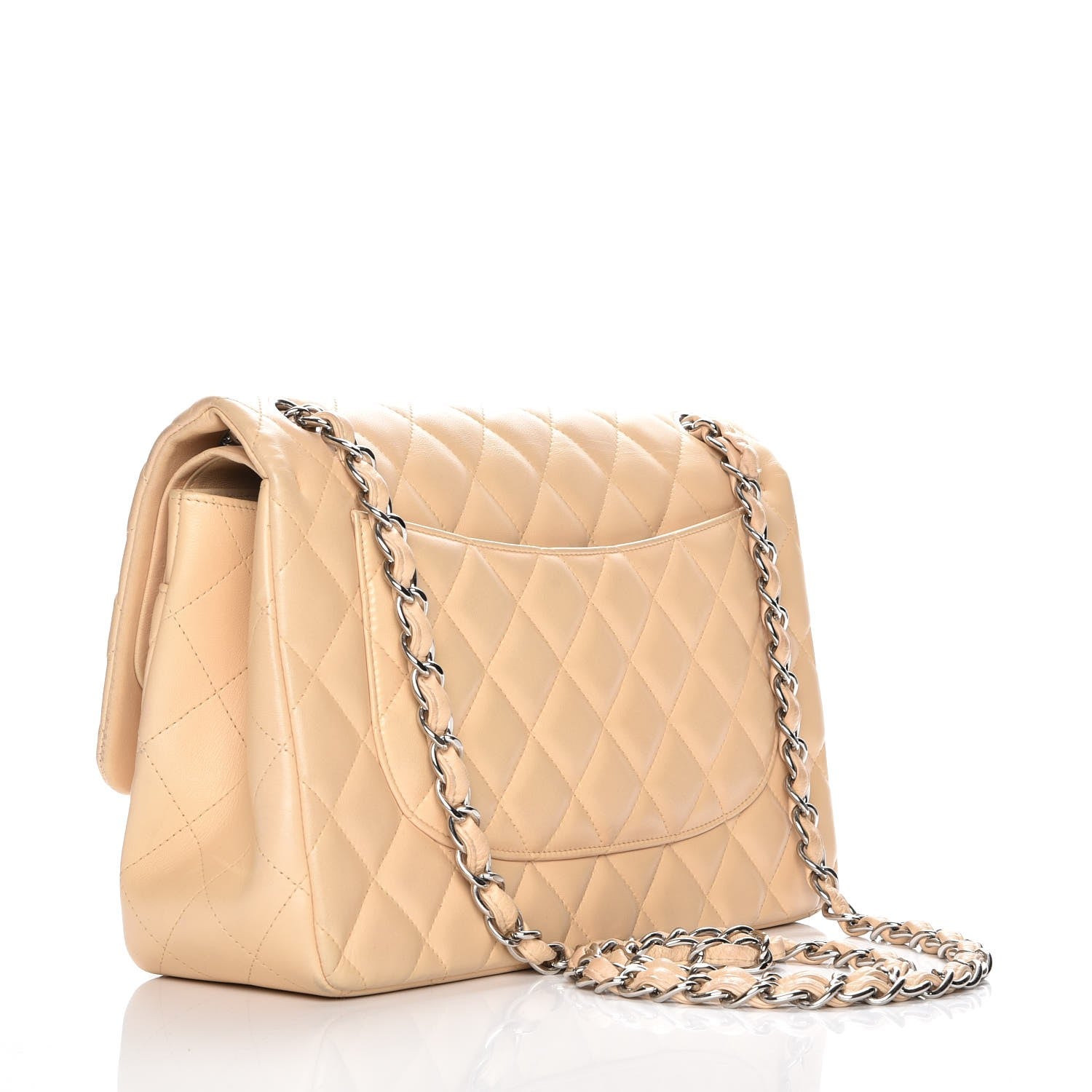 Chanel Lambskin Quilted Jumbo Double Flap Beige Clair 3 of 8