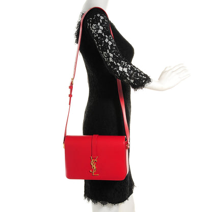 Saint Laurent Smooth Calfskin Classic Medium Monogram Universite Bag Red 2 of 10