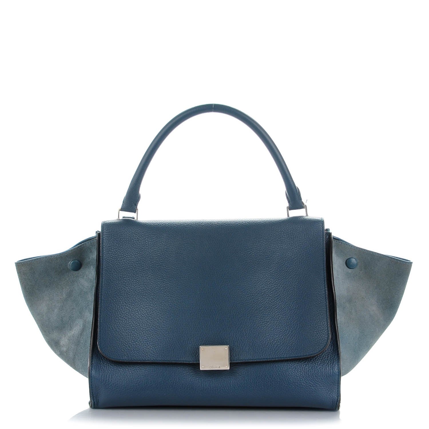 Celine Drummed Calfskin Suede Medium Trapeze Orage 1 of 12