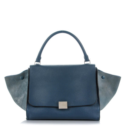 Celine Drummed Calfskin Suede Medium Trapeze Orage 1 of 12