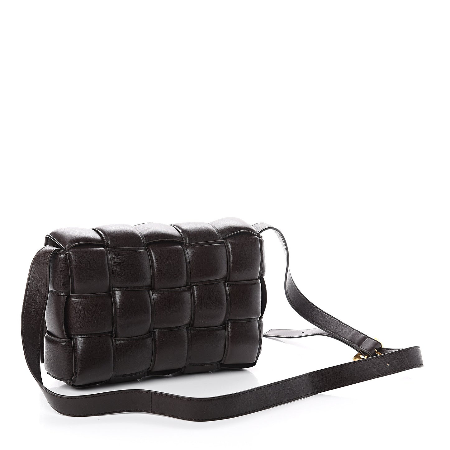 Nappa Maxi Intreccio Padded Cassette Crossbody Bag Fondente