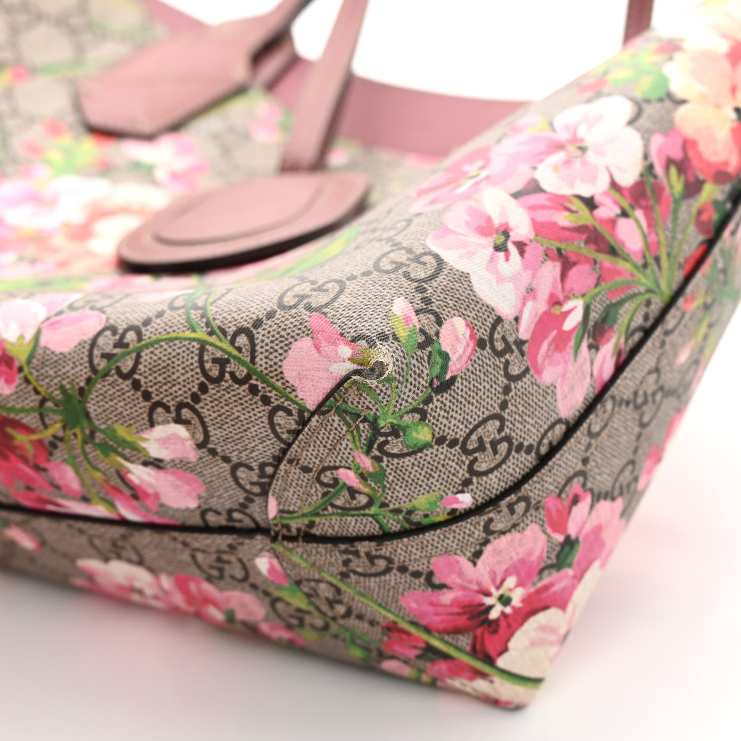 Gucci GG Supreme Monogram Blooms Medium Reversible Tote Beige Multicolor Dry Rose 9 of 33