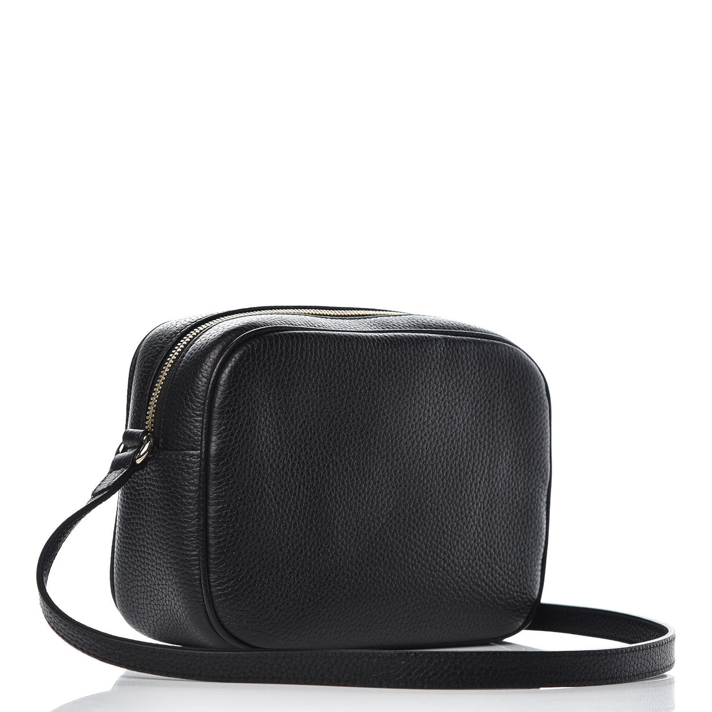 Pebbled Calfskin Small Soho Disco Bag Black