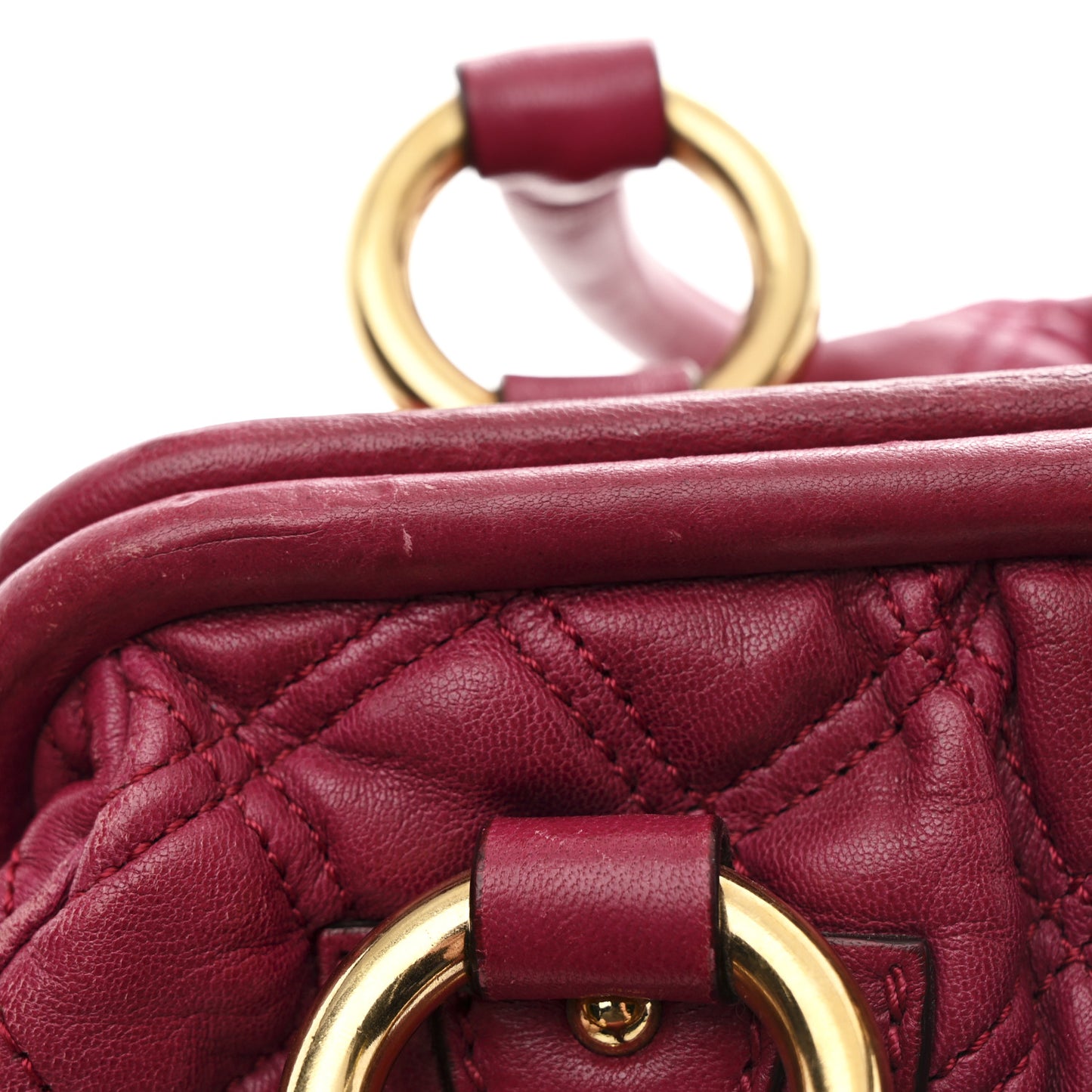 Calfskin Quilted Leather Stam Bag Pink