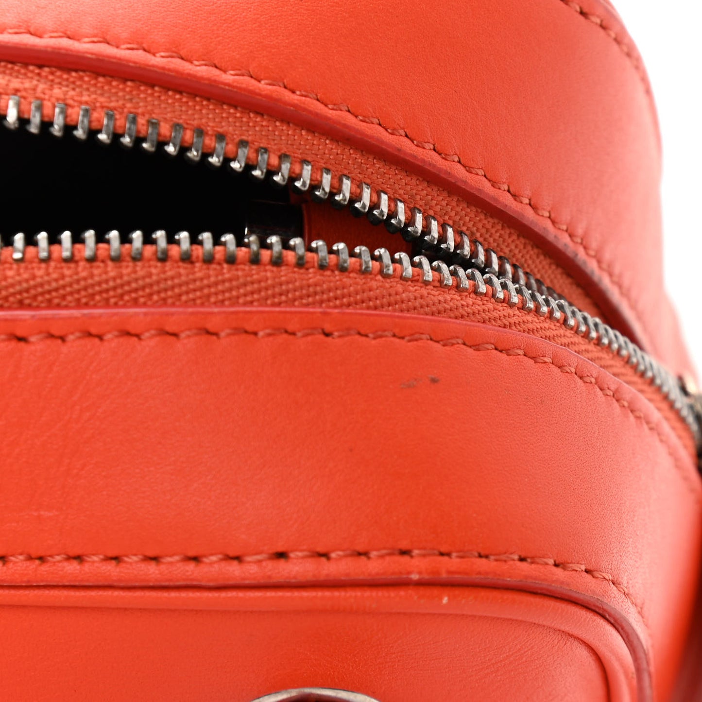 Nappa Side Lock Dragonne Shoulder Bag Bright Orange