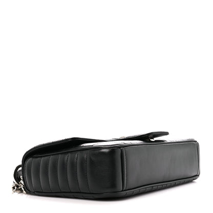Prada Soft Calfskin Impunture Diagramme Medium Chain Flap Shoulder Bag Black 4 of 10
