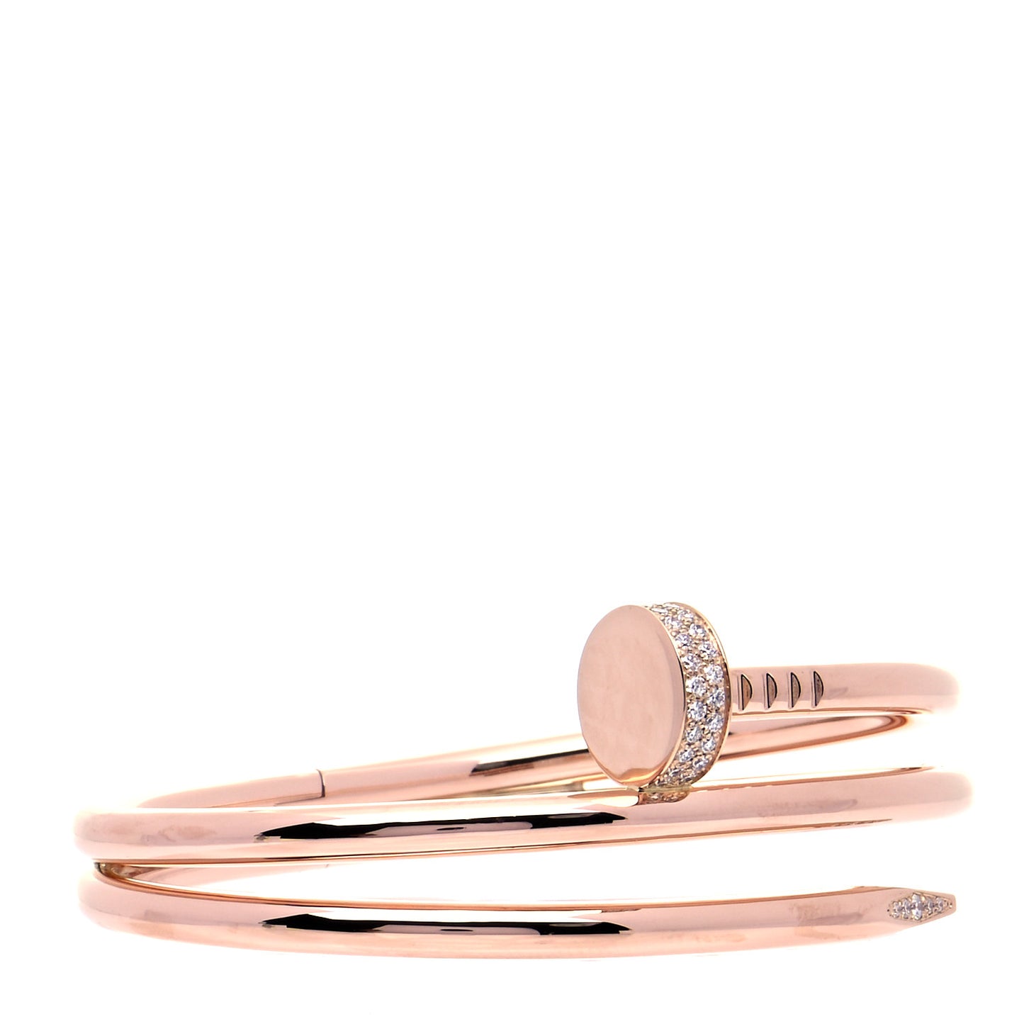 18K Pink Gold Diamond Double Wrap Juste Un Clou Bracelet 15