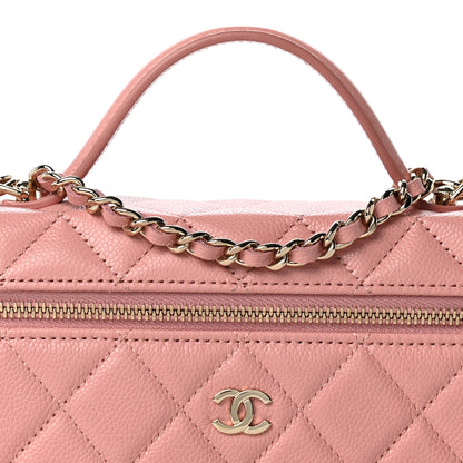 Chanel Caviar Quilted Top Handle Slim Vanity With Chain Light Pink 8 of 11